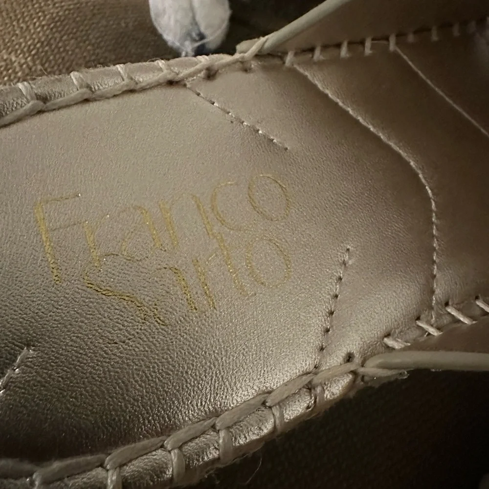 Franco Sarto Shimmering Cream Slide Sandals - Picture 3 of 4